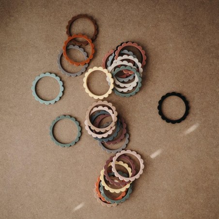 Σετ 3 Βραχιόλια Οδοντοφυΐας - Dove Gray/Steel/Stone - Mushie