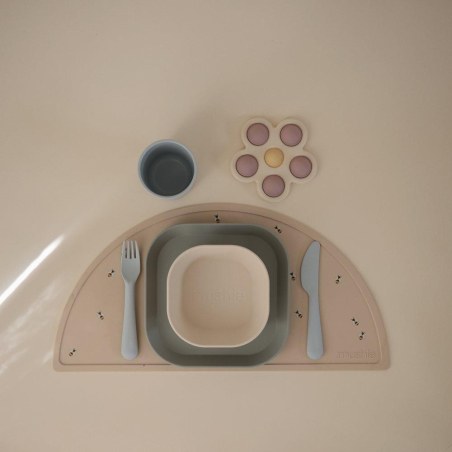 Σετ Κουτάλι Πηρούνι Μαχαίρι PP Powder Blue - Mushie