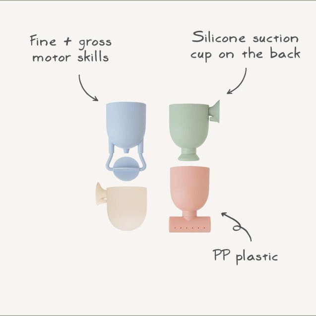 Σετ 4 Παιχνίδια Μπάνιου Σιλικόνης - Mushie