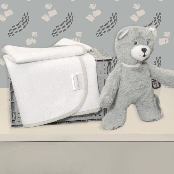 Σελτεδάκι 50x70cm 300gr/sm Με Γκρι Ρέλι – Oliver Baby