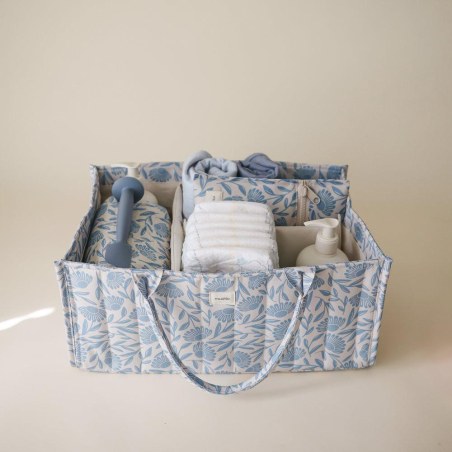 Καλάθι Αλλαγής Πάνας με Χερούλια - Blue Flowers - Mushie