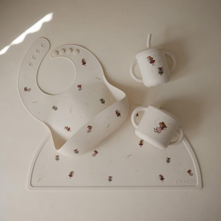 Ποτηράκι Σιλικόνης με Χερούλια και Καλαμάκι Fairy Mice - Mushie