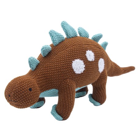 Λούτρινος Μικρός Καφέ Δεινόσαυρος Ethan 37x10cm - CUTE