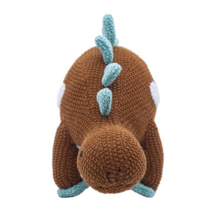 Λούτρινος Μικρός Καφέ Δεινόσαυρος Ethan 37x10cm - CUTE