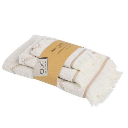 Σετ Πετσέτες 3 Τεμαχίων Das Home 0872 Beige 30x50,50x90,70x140