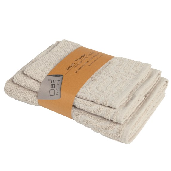 Σετ Πετσέτες 3 Τεμαχίων Das Home 0880 Beige...