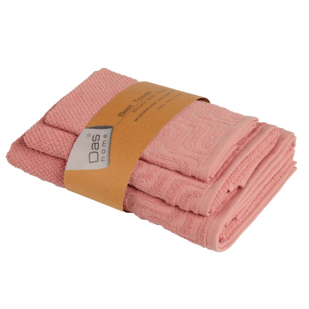 Σετ Πετσέτες 3 Τεμαχίων Das Home 0883 Pink...