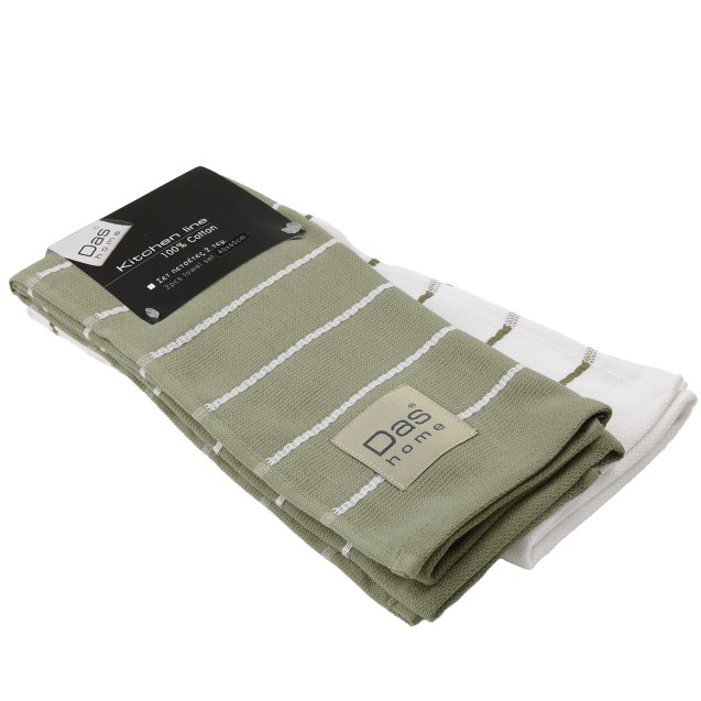 Σετ Ποτηρόπανα 2 Τεμαχίων Das Home 0885 Olive...