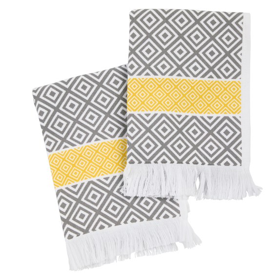 Σετ Ποτηρόπανα 2 Τεμαχίων Das Home 0895 Grey-Yellow 30x50
