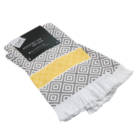 Σετ Ποτηρόπανα 2 Τεμαχίων Das Home 0895 Grey-Yellow 30x50