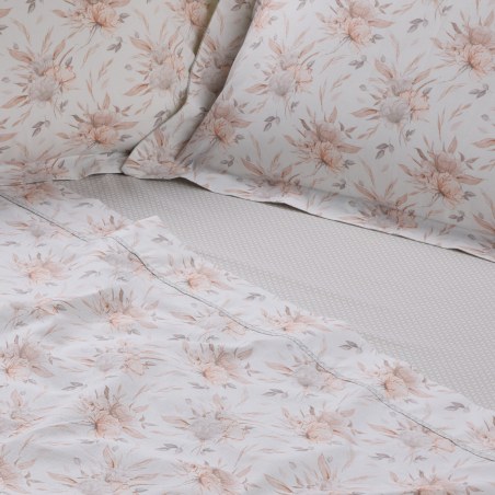 Σετ Σεντόνια Υπέρδιπλα 4 Τεμαχίων Das Home 3181 Cream-Grey 240x260