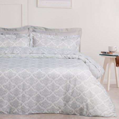 Σετ Παπλωματοθήκη Υπέρδιπλη 3 Τεμαχίων Das Home 3182 Grey-Ecru 220x240