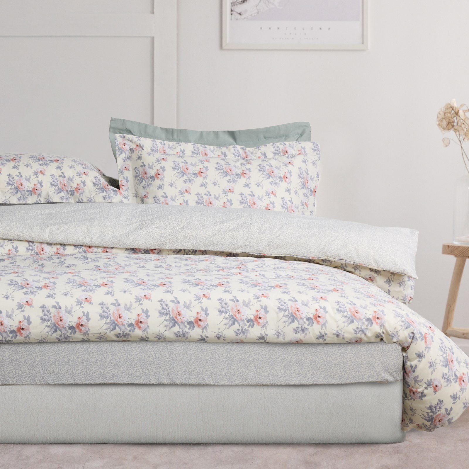 Σετ Σεντόνια Μονά με Λάστιχο 3 Τεμαχίων Das Home 5442 Ivory-Grey 120x200+35