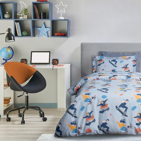 Σετ Παιδικά Σεντόνια Μονά 3 Τεμαχίων Das Kids 4985 Grey 170x260