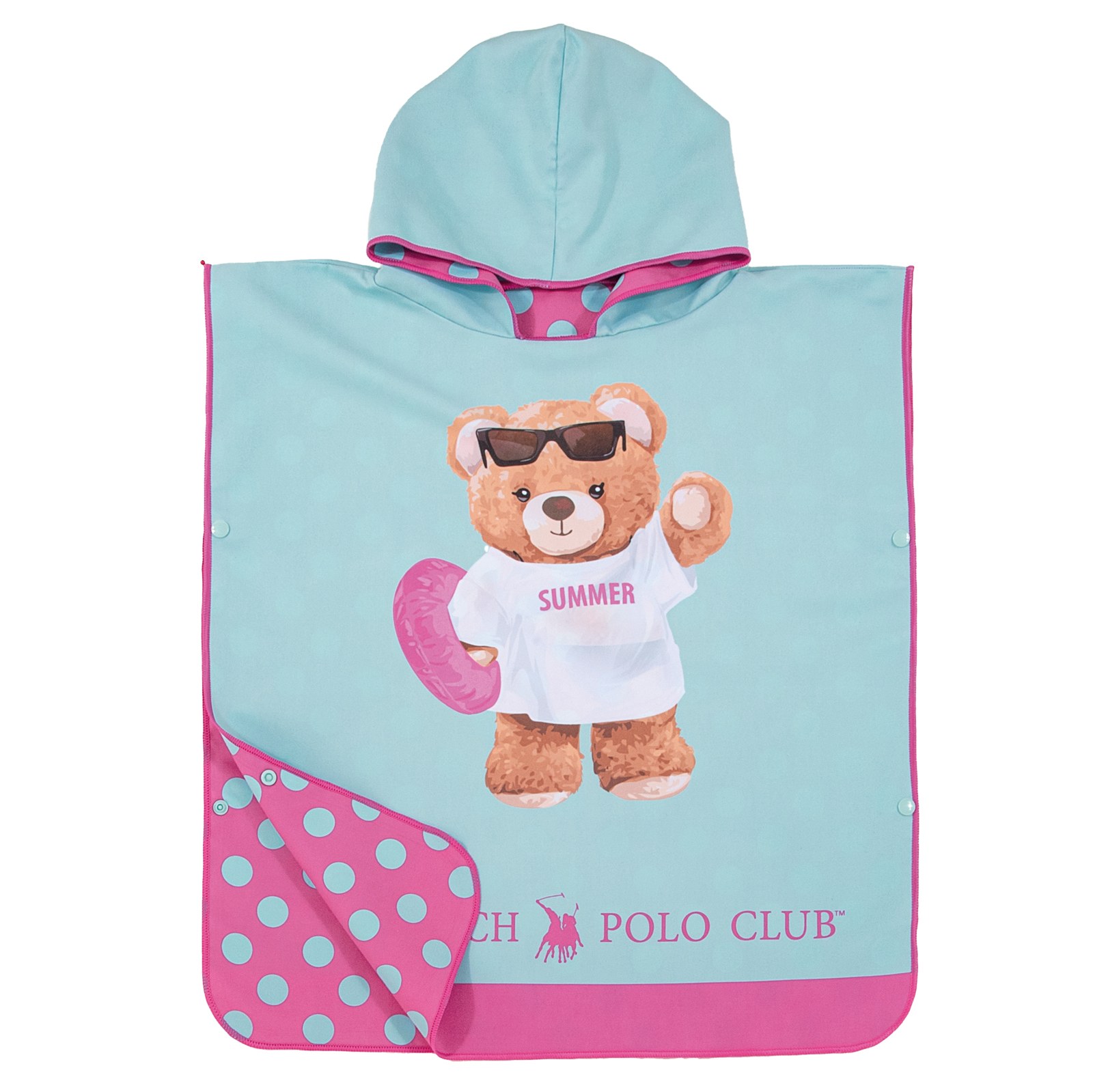 Παιδικό Poncho Greenwich Polo Club 5223 Mint-Fuscia 50x115