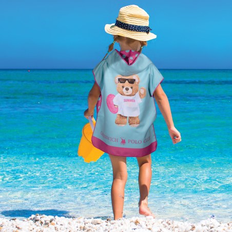 Παιδικό Poncho Greenwich Polo Club 5223 Mint-Fuscia 50x115