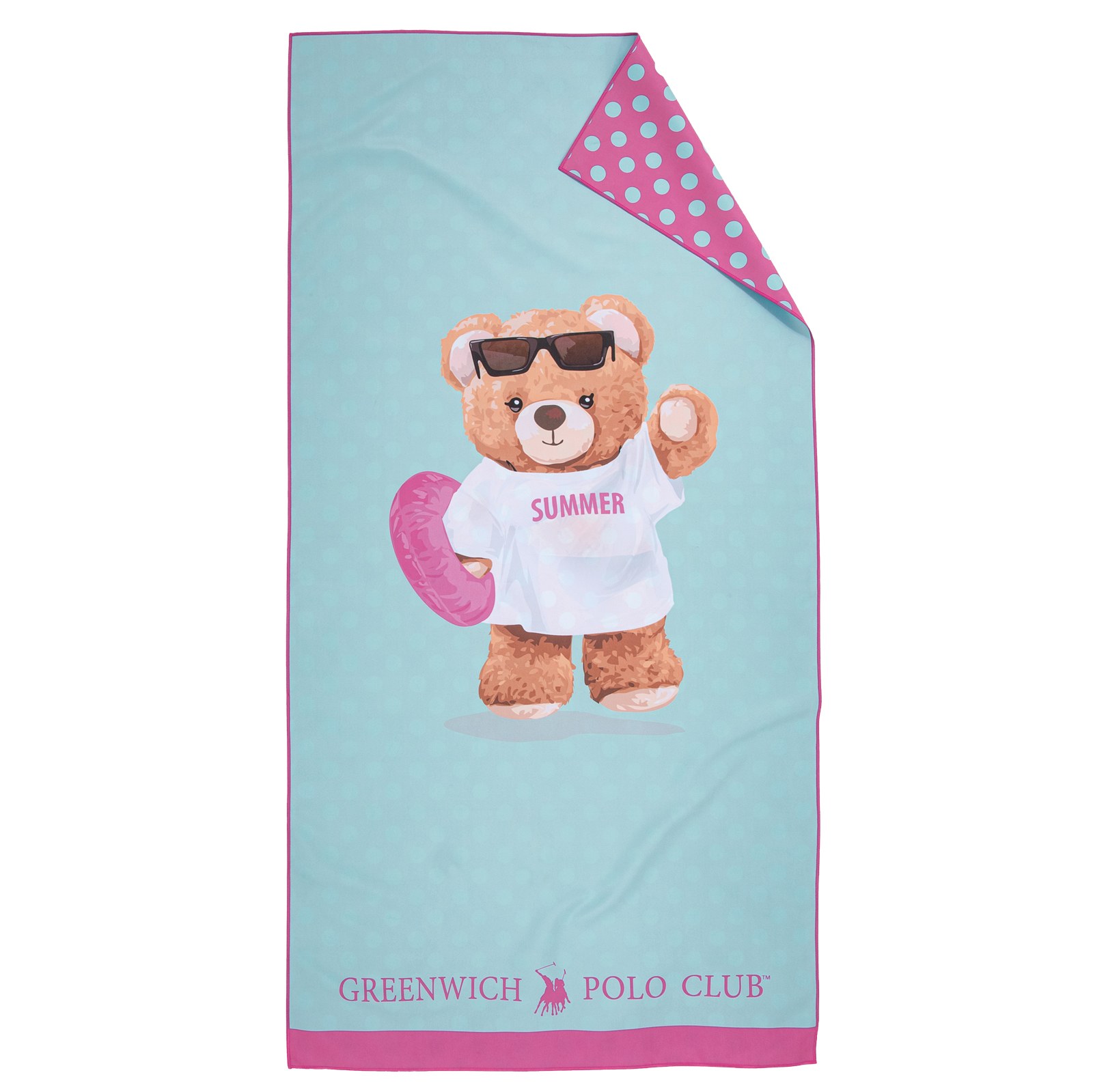 Παιδική Πετσέτα Θαλάσσης Greenwich Polo Club 5223 Mint-Fuschia 70x140