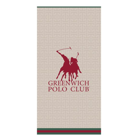 Πετσέτα Θαλάσσης Greenwich Polo Club 5225 Taupe-Red 90x180