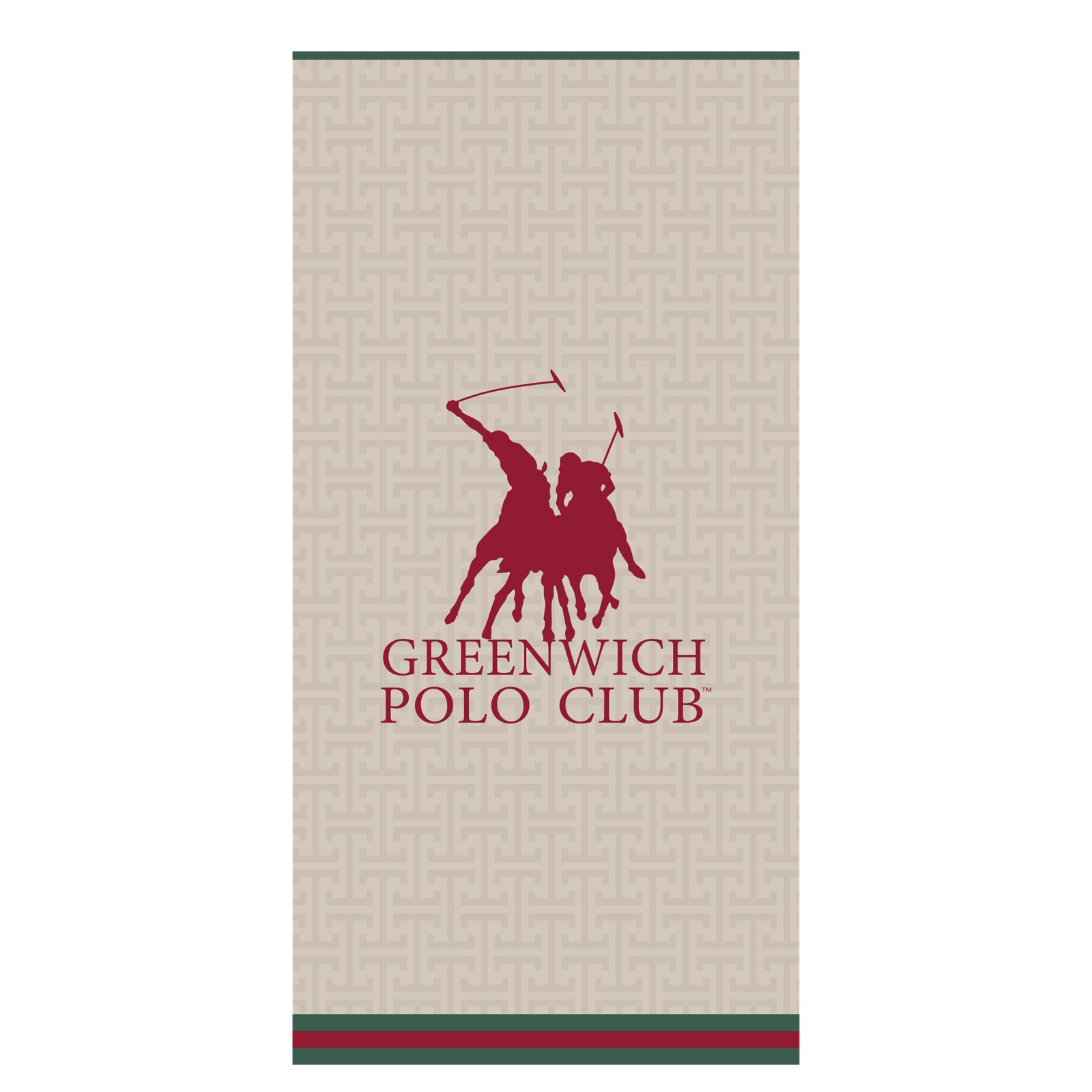 Πετσέτα Θαλάσσης Greenwich Polo Club 5225 Taupe-Red 90x180