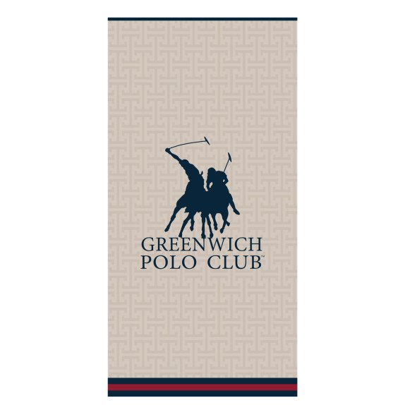 Πετσέτα Θαλάσσης Greenwich Polo Club 5226 Taupe-Blue 90x180