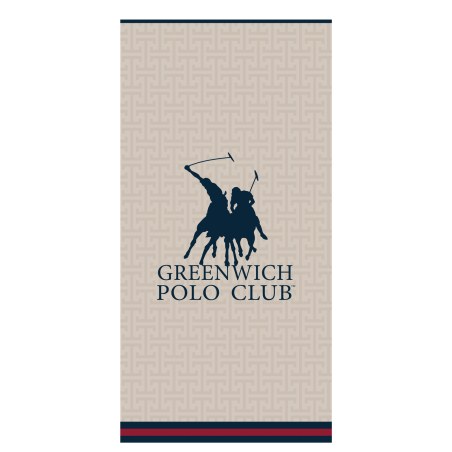 Πετσέτα Θαλάσσης Greenwich Polo Club 5226 Taupe-Blue 90x180