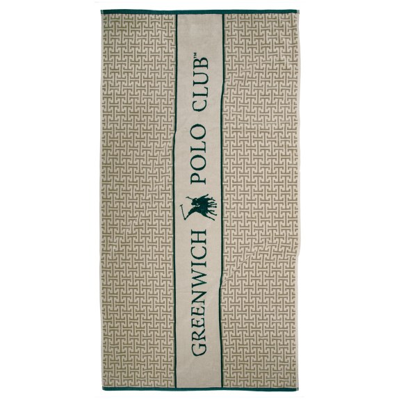 Πετσέτα Θαλάσσης Greenwich Polo Club 5229 Taupe-Green 90x180