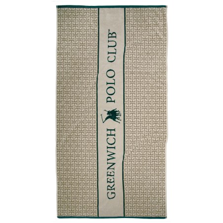 Πετσέτα Θαλάσσης Greenwich Polo Club 5229 Taupe-Green 90x180
