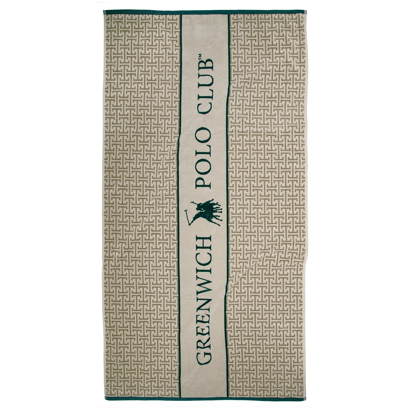 Πετσέτα Θαλάσσης Greenwich Polo Club 5229 Taupe-Green 90x180