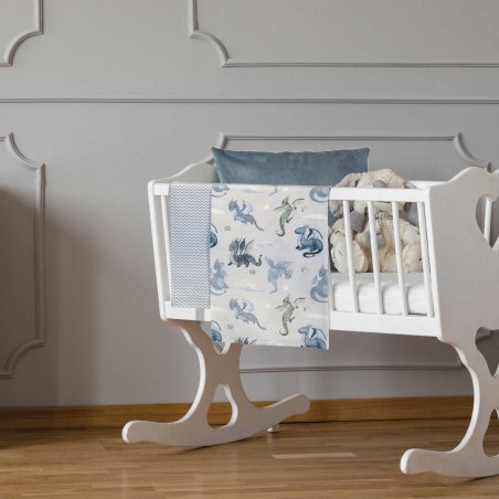 Σετ Σεντόνια Λίκνου 2 Τεμαχίων Greenwich Polo Club 8863 Beige-Blue 70x120