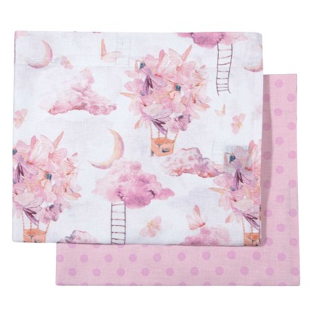 Σετ Σεντόνια Λίκνου 2 Τεμαχίων Greenwich Polo Club 8864 Pink 70x120