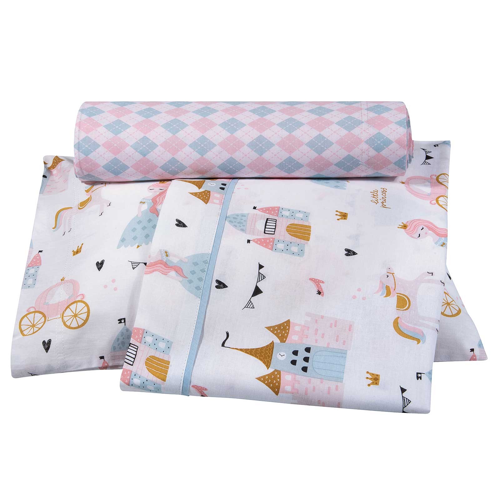 Σετ Σεντόνια Κούνιας 3 Τεμαχίων Greenwich Polo Club 8865 Pink-Mint 130x170