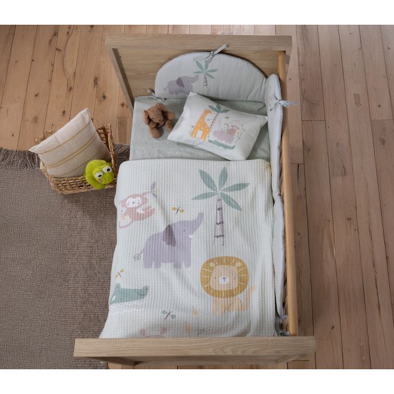 Κουβέρτα Πικέ Αγκαλιάς Nef-Nef Savana Green 80x110