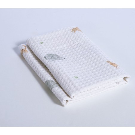 Κουβέρτα Κούνιας Πικέ Nef-Nef Jungle In Motion Ecru 110x150