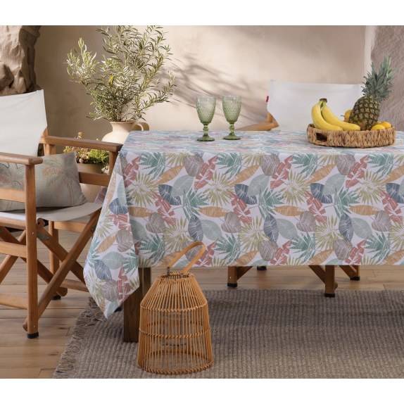 Τραπεζομάντηλο Αλέκιαστο Nef-Nef Leaferio Multi 140x180