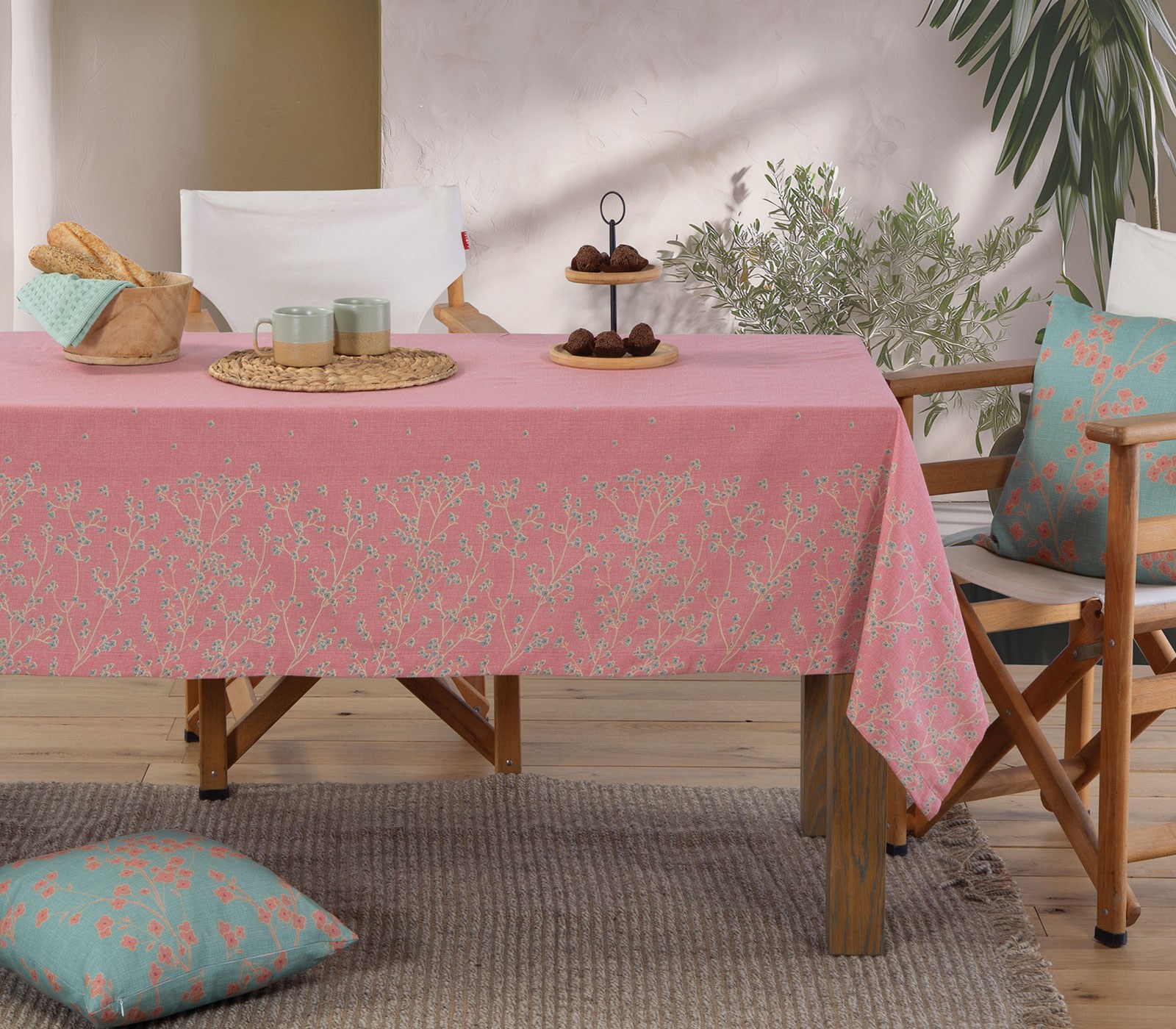 Τραπεζομάντηλο Nef-Nef Floriva Coral 140x140