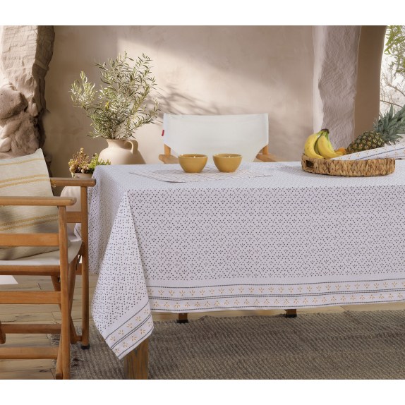 Τραπεζομάντηλο Nef-Nef Ishmar Ecru/Black 140x140