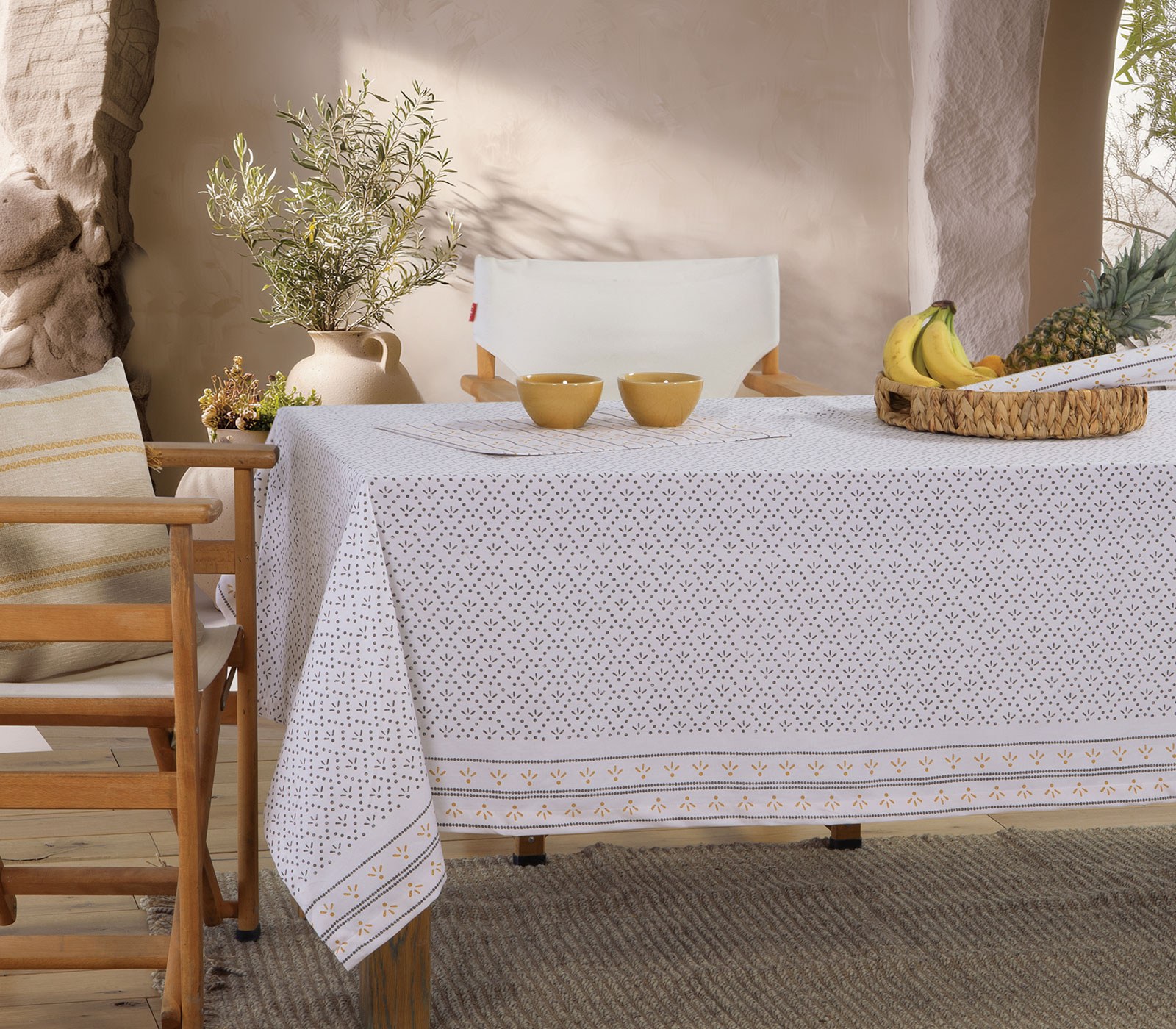 Τραπεζομάντηλο Nef-Nef Ishmar Ecru/Black 140x140