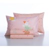 Σετ Παιδικά Σεντόνια Μονά 3 Τεμαχίων Nef-Nef Birds Mania Pink 170x260