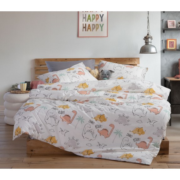 Σετ Παιδικά Σεντόνια Μονά 3 Τεμαχίων Nef-Nef Dinosaur Art...