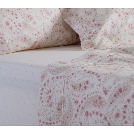Σετ Σεντόνια Υπέρδιπλα 4 Τεμαχίων Nef-Nef Mirelle Ecru/Pink 240x270