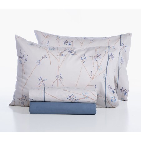 Σετ Σεντόνια King Size 4 Τεμαχίων Nef-Nef Desirous Off White/Blue 270x280