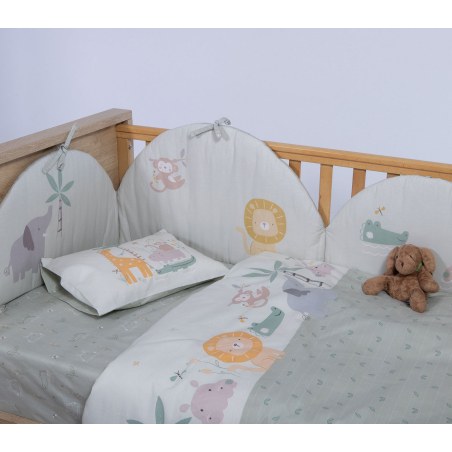 Σετ Σεντόνια Κούνιας 3 Τεμαχίων Nef-Nef Savana Green 120x170
