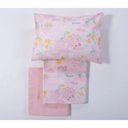Σετ Σεντόνια Κούνιας 3 Τεμαχίων Nef-Nef Spring Happiness Pink 120x170