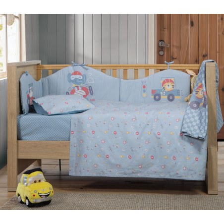 Σετ Σεντόνια Κούνιας 3 Τεμαχίων Nef-Nef Super Boy Blue 120x170