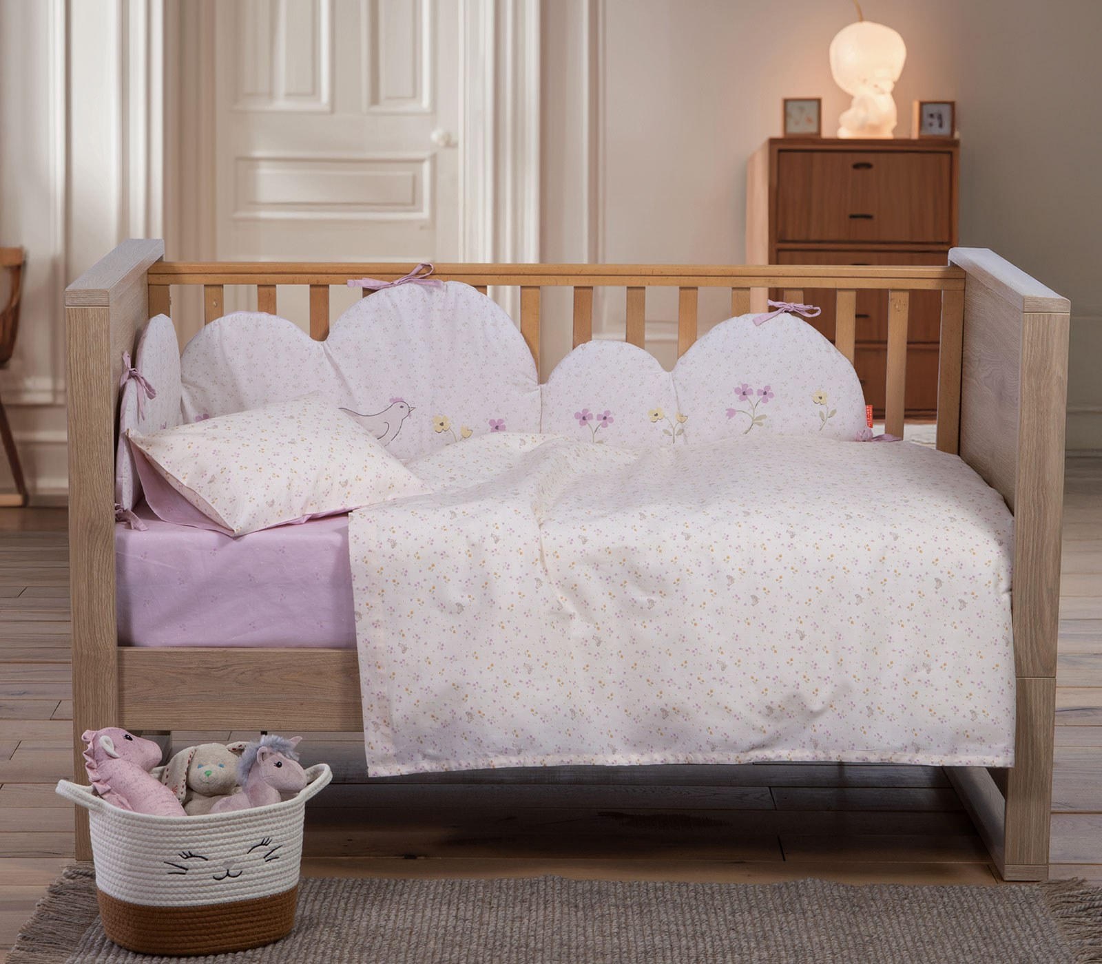 Σετ Σεντόνια Κούνιας 3 Τεμαχίων Nef-Nef Cute & Sweet Ecru 120x170