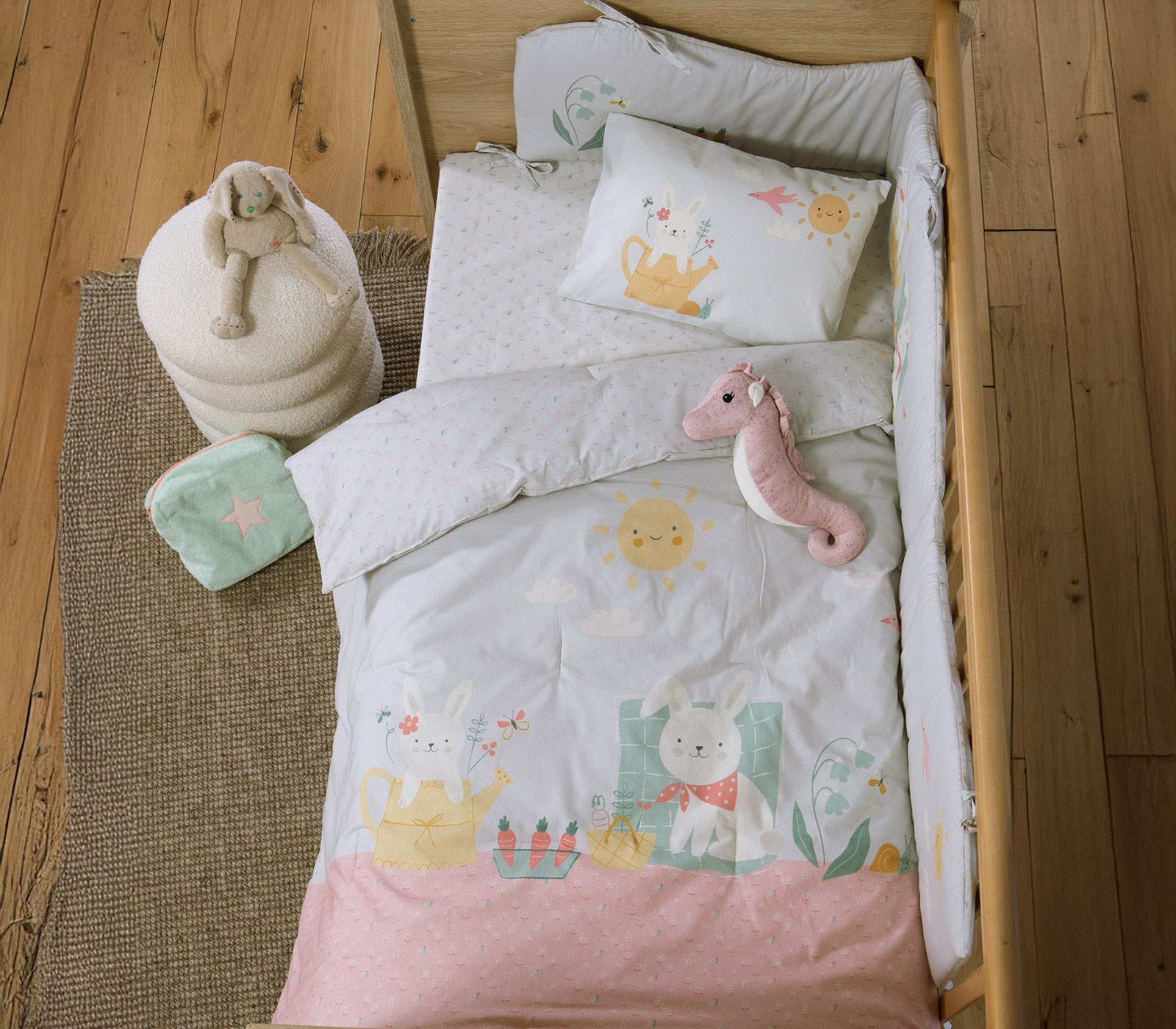 Βρεφικό Κουβερλί Nef-Nef Pic Nic Together Aqua 110x140