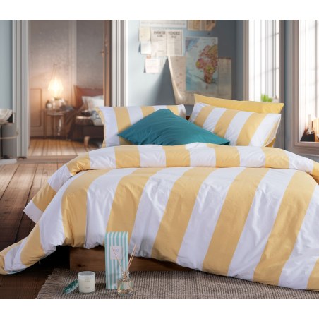 Σετ Σεντόνια Υπέρδιπλα 4 Τεμαχίων Nef-Nef Casual Vertia Yellow 240x270