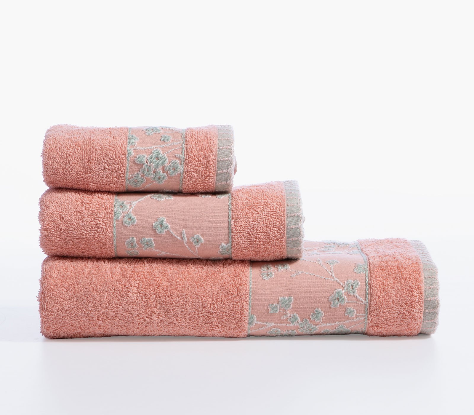 Σετ Πετσέτες 3 Τεμαχίων Nef-Nef Floriva Coral 30x50+50x90+70x140