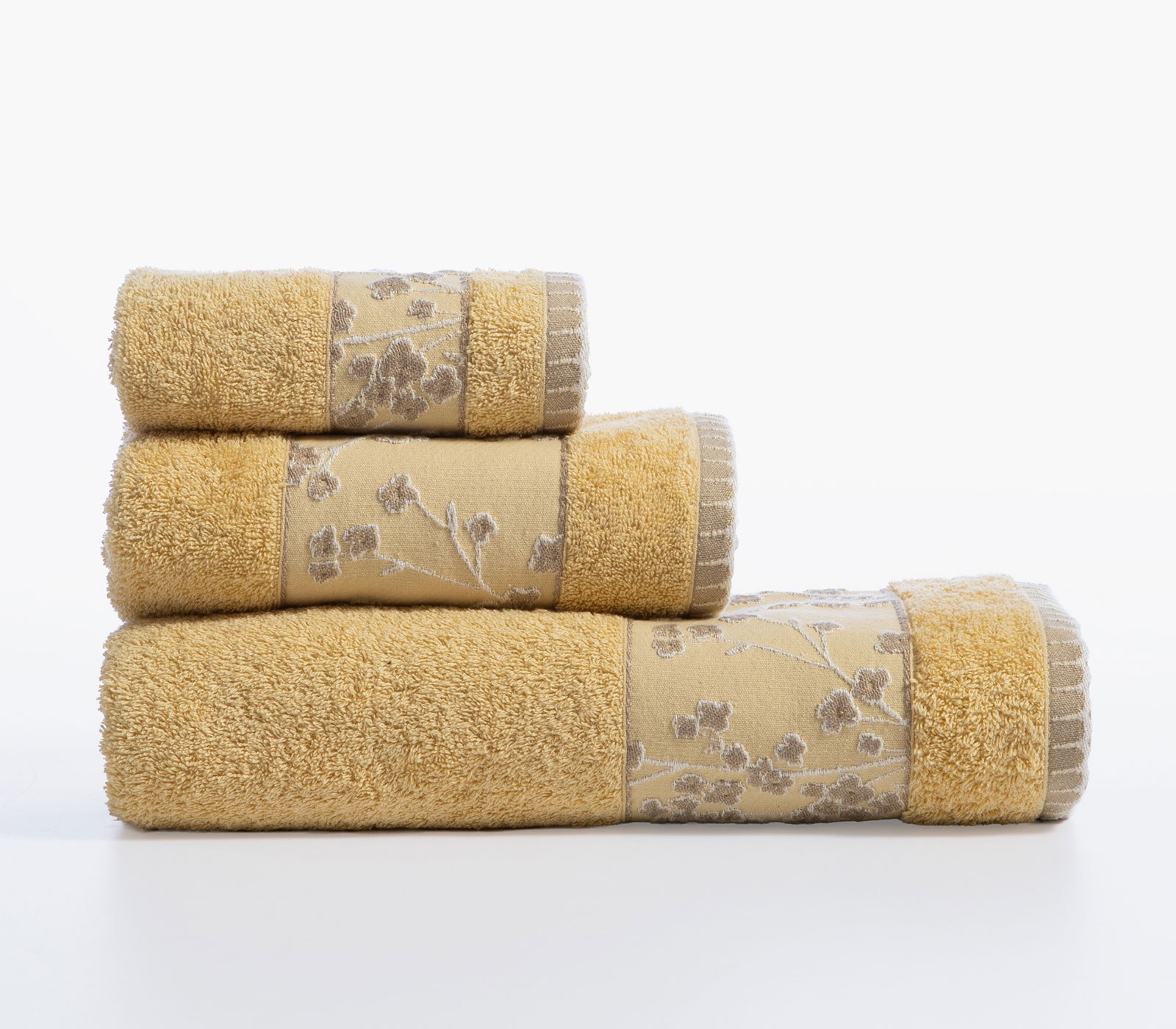 Σετ Πετσέτες 3 Τεμαχίων Nef-Nef Floriva Yellow 30x50+50x90+70x140