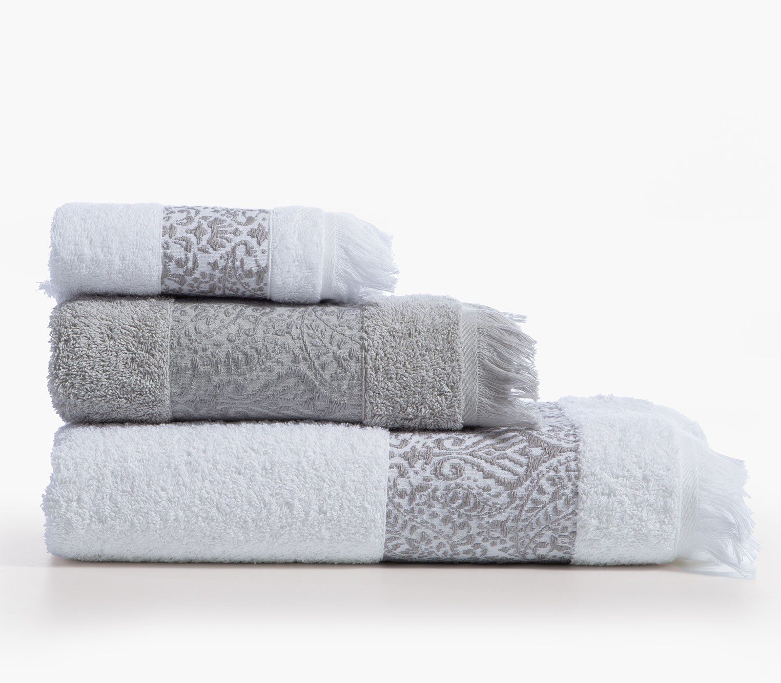 Σετ Πετσέτες 3 Τεμαχίων Nef-Nef Jetrix White/Grey 30x50+50x90+70x140